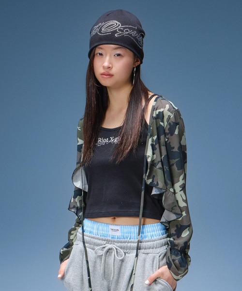 X-girl(エックスガール)の「RHINESTONE DECORATIVE SCRIPT LOGO BEANIE(ニットキャップ/ビーニー・レディース・ホワイト/ブラック/ピンク・ONE SIZE)」の20枚目の写真