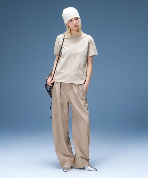 X-girl(エックスガール)の「RHINESTONE DECORATIVE SCRIPT LOGO BEANIE(ニットキャップ/ビーニー・レディース・ホワイト/ブラック/ピンク・ONE SIZE)」の5枚目の写真