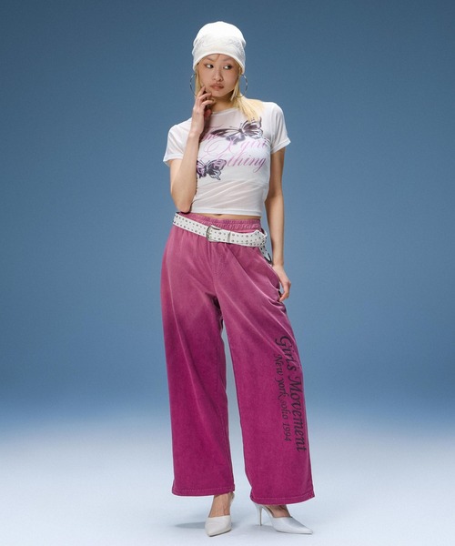 X-girl(エックスガール)の「RHINESTONE DECORATIVE SCRIPT LOGO BEANIE(ニットキャップ/ビーニー・レディース・ホワイト/ブラック/ピンク・ONE SIZE)」の9枚目の写真