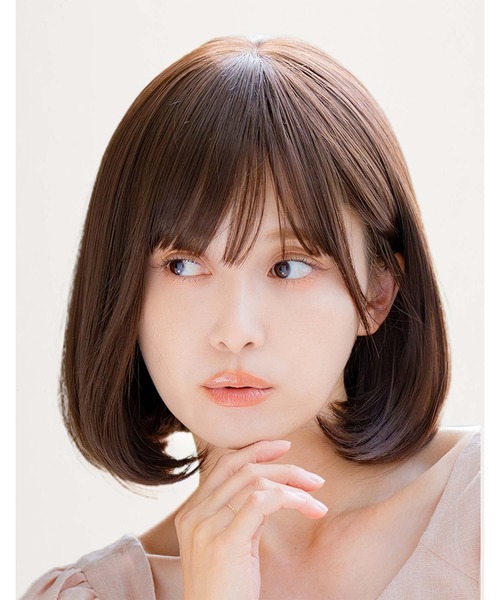 LINEASTORIA（リネアストリア）の「【フルウィッグ・ミディアム】カジュアルボブ（ウィッグ・レディース・ブラウン系3/ブラウン系1/ブラウン系2/ブラック系1/パープル系1・M）」の4枚目の写真