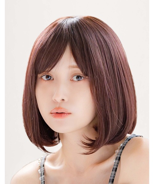 LINEASTORIA（リネアストリア）の「【フルウィッグ・ミディアム】カジュアルボブ（ウィッグ・レディース・ブラウン系3/ブラウン系1/ブラウン系2/ブラック系1/パープル系1・M）」の5枚目の写真
