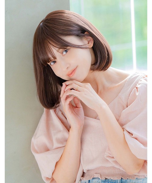 LINEASTORIA（リネアストリア）の「【フルウィッグ・ミディアム】カジュアルボブ（ウィッグ・レディース・ブラウン系3/ブラウン系1/ブラウン系2/ブラック系1/パープル系1・M）」の9枚目の写真