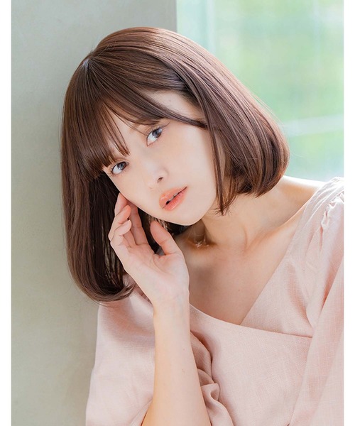 LINEASTORIA（リネアストリア）の「【フルウィッグ・ミディアム】カジュアルボブ（ウィッグ・レディース・ブラウン系3/ブラウン系1/ブラウン系2/ブラック系1/パープル系1・M）」の10枚目の写真