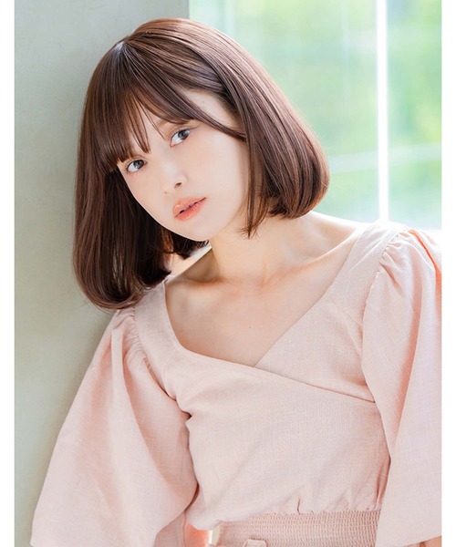 LINEASTORIA（リネアストリア）の「【フルウィッグ・ミディアム】カジュアルボブ（ウィッグ・レディース・ブラウン系3/ブラウン系1/ブラウン系2/ブラック系1/パープル系1・M）」の12枚目の写真