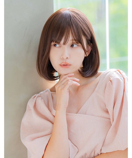 LINEASTORIA（リネアストリア）の「【フルウィッグ・ミディアム】カジュアルボブ（ウィッグ・レディース・ブラウン系3/ブラウン系1/ブラウン系2/ブラック系1/パープル系1・M）」の14枚目の写真