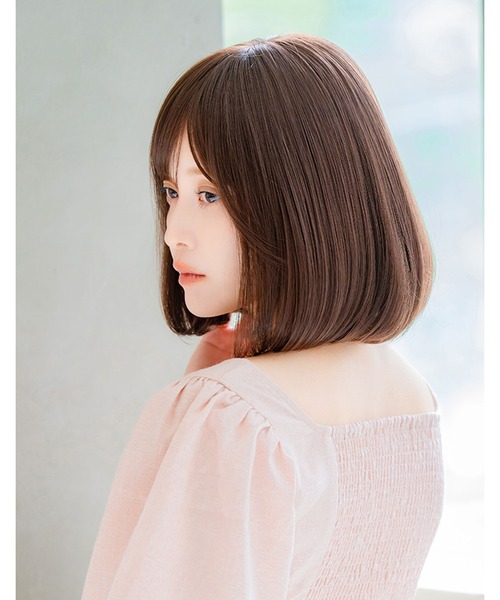 LINEASTORIA（リネアストリア）の「【フルウィッグ・ミディアム】カジュアルボブ（ウィッグ・レディース・ブラウン系3/ブラウン系1/ブラウン系2/ブラック系1/パープル系1・M）」の15枚目の写真
