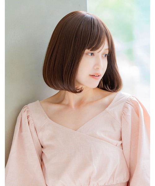 LINEASTORIA（リネアストリア）の「【フルウィッグ・ミディアム】カジュアルボブ（ウィッグ・レディース・ブラウン系3/ブラウン系1/ブラウン系2/ブラック系1/パープル系1・M）」の16枚目の写真