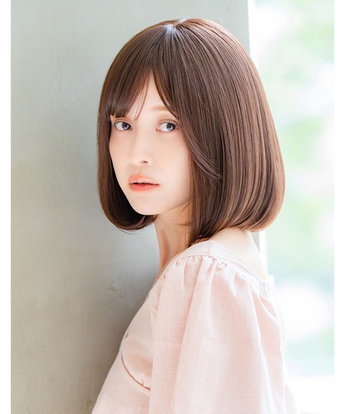 LINEASTORIA（リネアストリア）の「【フルウィッグ・ミディアム】カジュアルボブ（ウィッグ・レディース・ブラウン系3/ブラウン系1/ブラウン系2/ブラック系1/パープル系1・M）」の17枚目の写真