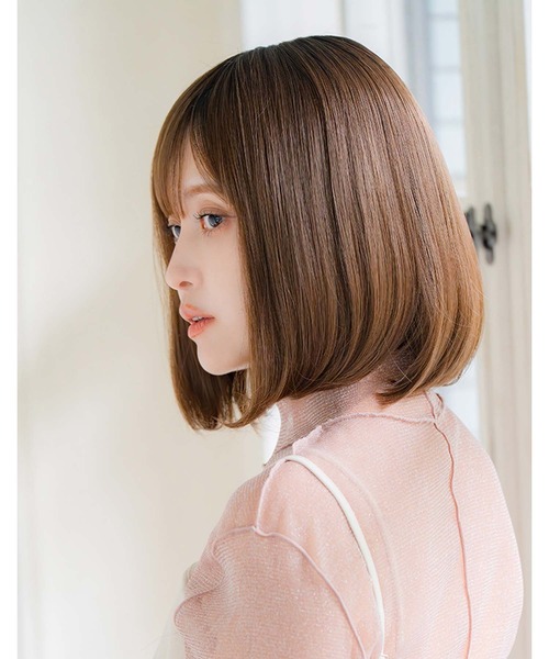 LINEASTORIA（リネアストリア）の「【フルウィッグ・ミディアム】カジュアルボブ（ウィッグ・レディース・ブラウン系3/ブラウン系1/ブラウン系2/ブラック系1/パープル系1・M）」の21枚目の写真