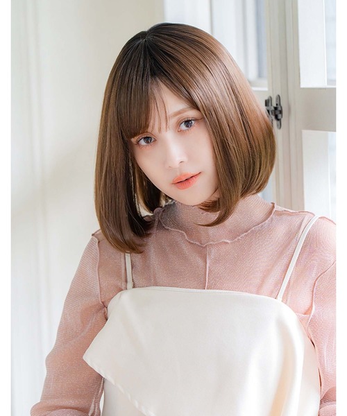 LINEASTORIA（リネアストリア）の「【フルウィッグ・ミディアム】カジュアルボブ（ウィッグ・レディース・ブラウン系3/ブラウン系1/ブラウン系2/ブラック系1/パープル系1・M）」の22枚目の写真