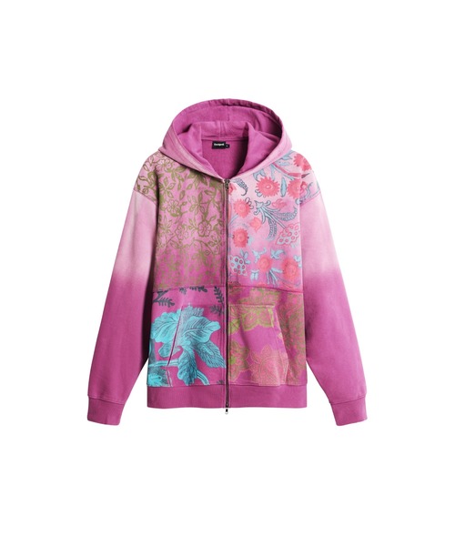 Desigual(デシグアル)の「フローラル プリント フーディー / パッチワーク(スウェット・メンズ・レッド・S/M/L/XL)」の6枚目の写真