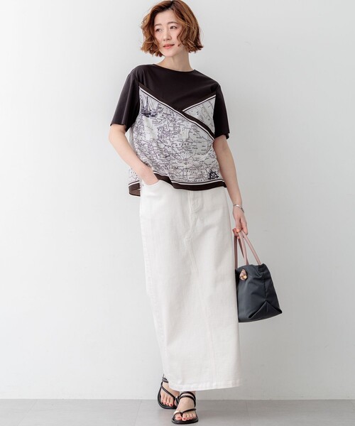 23区（ニジュウサンク）の「スカーフコンビジャージー カットソー（Tシャツ/カットソー・レディース・ホワイト系5/ブラック系5/ダークブラウン系5・38/40）」の22枚目の写真