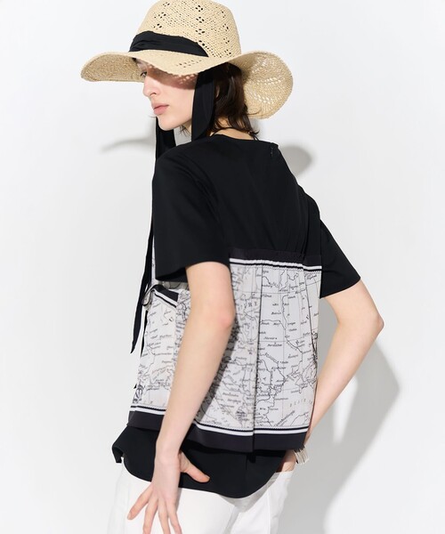 23区（ニジュウサンク）の「スカーフコンビジャージー カットソー（Tシャツ/カットソー・レディース・ホワイト系5/ブラック系5/ダークブラウン系5・38/40）」の19枚目の写真