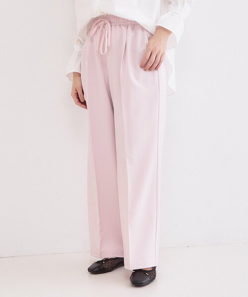 OPAQUE.CLIP（オペークドットクリップ）の「美脚ストレッチイージーワイドパンツ【洗濯機OK】（その他パンツ・レディース・チャコールグレー/ブラック/ライトベージュ/ピンク・34/36/38/40/42）」の4枚目の写真