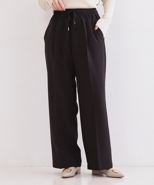 OPAQUE.CLIP（オペークドットクリップ）の「美脚ストレッチイージーワイドパンツ【洗濯機OK】（その他パンツ・レディース・チャコールグレー/ブラック/ライトベージュ/ピンク・34/36/38/40/42）」の2枚目の写真