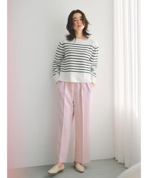 OPAQUE.CLIP（オペークドットクリップ）の「美脚ストレッチイージーワイドパンツ【洗濯機OK】（その他パンツ・レディース・チャコールグレー/ブラック/ライトベージュ/ピンク・34/36/38/40/42）」の5枚目の写真