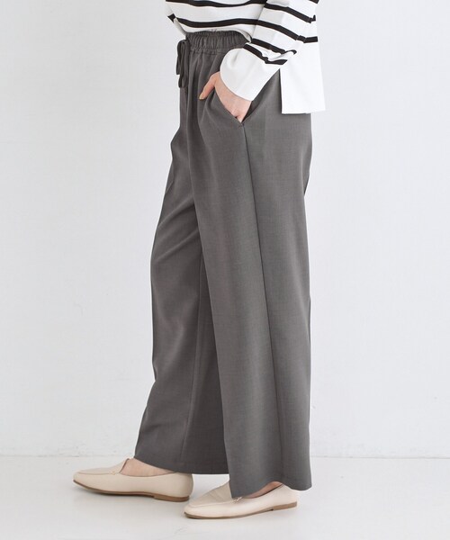 OPAQUE.CLIP（オペークドットクリップ）の「美脚ストレッチイージーワイドパンツ【洗濯機OK】（その他パンツ・レディース・チャコールグレー/ブラック/ライトベージュ/ピンク・34/36/38/40/42）」の6枚目の写真