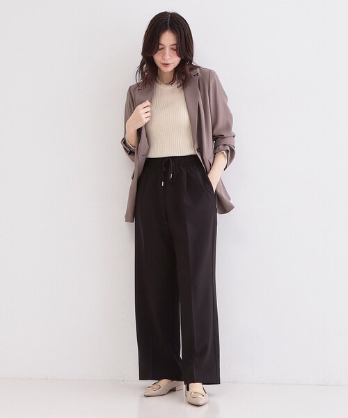 OPAQUE.CLIP（オペークドットクリップ）の「美脚ストレッチイージーワイドパンツ【洗濯機OK】（その他パンツ・レディース・チャコールグレー/ブラック/ライトベージュ/ピンク・34/36/38/40/42）」の12枚目の写真