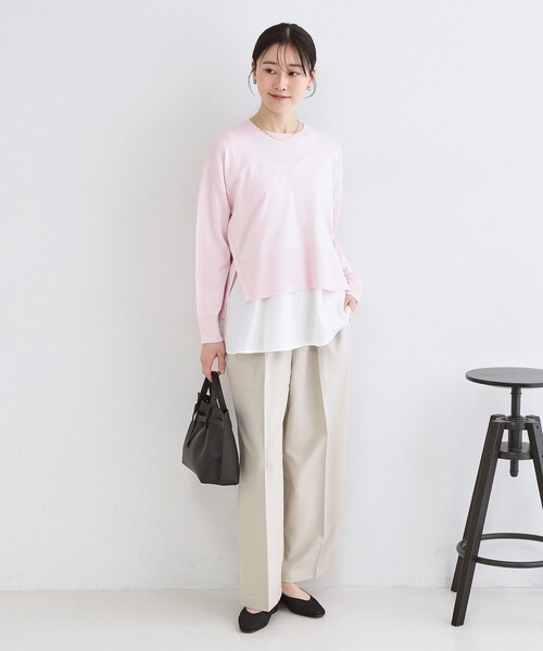 OPAQUE.CLIP（オペークドットクリップ）の「美脚ストレッチイージーワイドパンツ【洗濯機OK】（その他パンツ・レディース・チャコールグレー/ブラック/ライトベージュ/ピンク・34/36/38/40/42）」の15枚目の写真