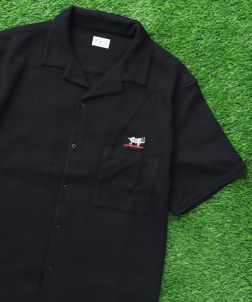 The Endless Summer(エンドレスサマー)の「TES COMFORT WAFFLE SHIRT / 半袖シャツ(シャツ/ブラウス・メンズ・ネイビー/グレー/サックスブルー/ブラック・X-LARGE/LARGE/MEDIUM/SMALL)」の1枚目の写真
