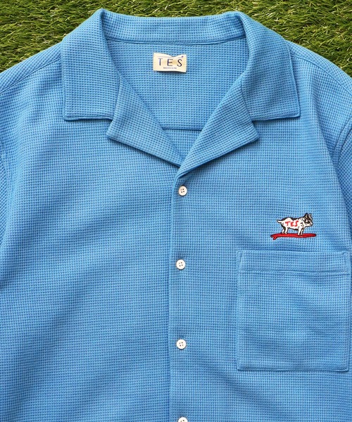 The Endless Summer(エンドレスサマー)の「TES COMFORT WAFFLE SHIRT / 半袖シャツ(シャツ/ブラウス・メンズ・ネイビー/グレー/サックスブルー/ブラック・X-LARGE/LARGE/MEDIUM/SMALL)」の14枚目の写真
