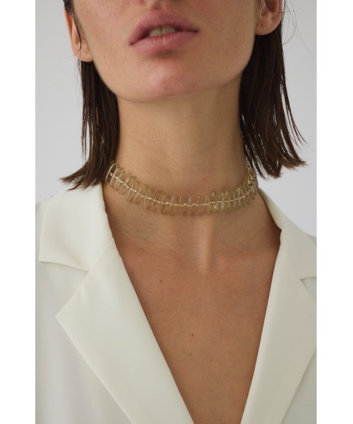 RIM.ARK(リムアーク)の「Continuous object necklace コンティニュアス オブジェクト ネックレス(ネックレス・レディース・ダークグリーン/ブラウン/クリア・FREE)」の3枚目の写真