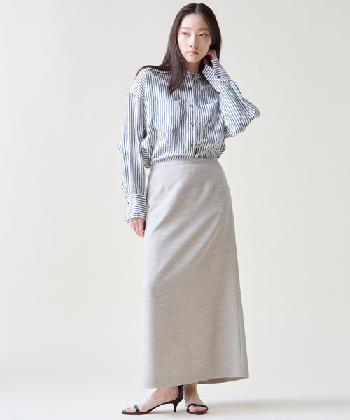 Tiara（ティアラ）の「シンプルロングタイトスカート（スカート・レディース・ブラック/ブルー/ベージュ・2/3/4）」の5枚目の写真