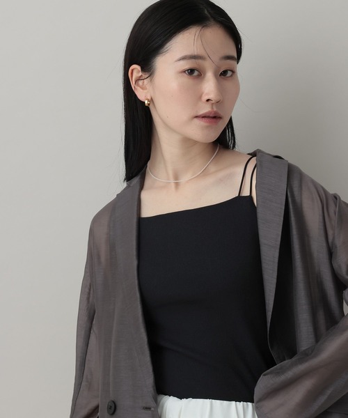 A part by（アパートバイ）の「Ｗストラップキャミ（キャミソール・レディース・オフホワイト/ライトグレー/ブラック・FREE）」の6枚目の写真