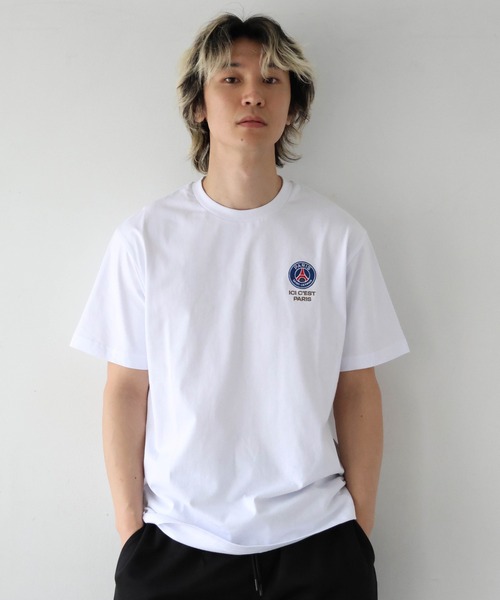 PARIS SAINT-GERMAIN(パリサンジェルマン)の「PSG-BACK LOGO SSTEE(Tシャツ/カットソー・メンズ・ブラック/ホワイト・M/XL/L)」の1枚目の写真