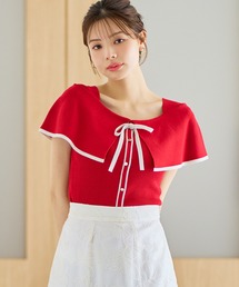 MISCH MASCH | 2026春夏新作 配色ケープリボンニット(ニット/セーター)