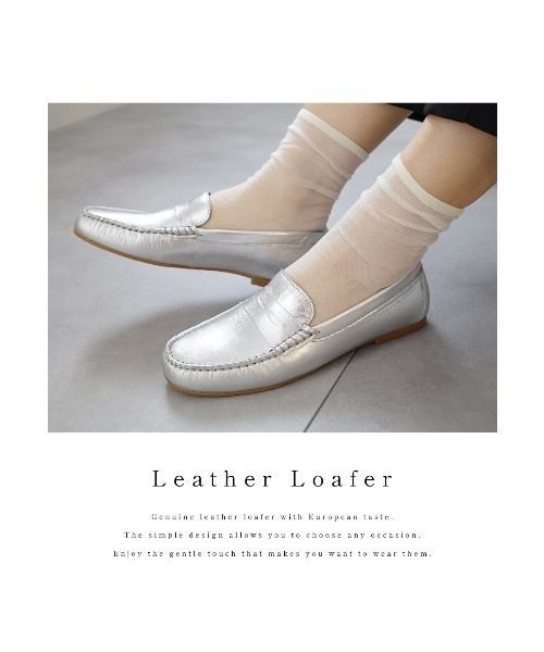 Pointer（shoes）（ポインター）の「【本革】ローファー（スリッポン・レディース・ブラウン/ホワイト/シルバー/ブラック・36/37/35/38/39）」の6枚目の写真