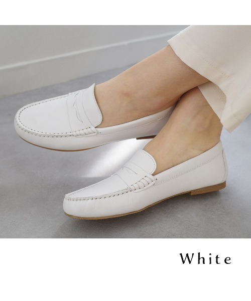 Pointer（shoes）（ポインター）の「【本革】ローファー（スリッポン・レディース・ブラウン/ホワイト/シルバー/ブラック・36/37/35/38/39）」の14枚目の写真