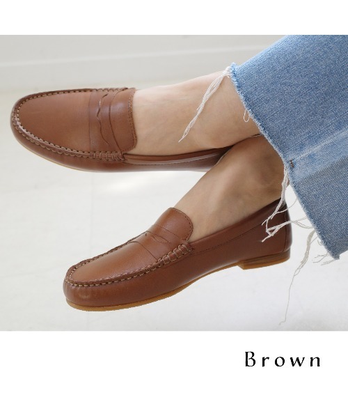 Pointer（shoes）（ポインター）の「【本革】ローファー（スリッポン・レディース・ブラウン/ホワイト/シルバー/ブラック・36/37/35/38/39）」の16枚目の写真