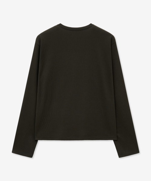 MINAV（ミナブ）の「リブクロップロングスリーブ [ダークブラウン]（Tシャツ/カットソー・メンズ・その他・MEDIUM/LARGE/X-LARGE）」の2枚目の写真