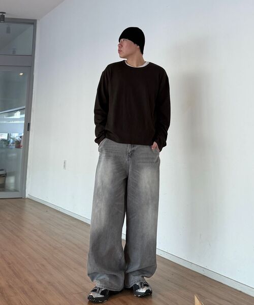 MINAV（ミナブ）の「リブクロップロングスリーブ [ダークブラウン]（Tシャツ/カットソー・メンズ・その他・MEDIUM/LARGE/X-LARGE）」の4枚目の写真