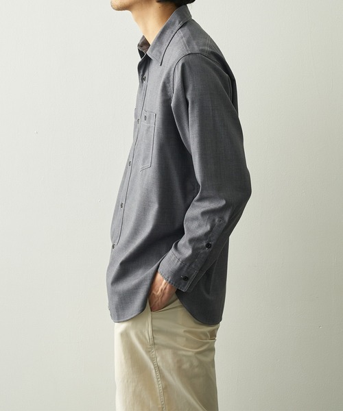 nanamica(ナナミカ)の「【nanamica/ナナミカ】Polyester Wool Field Shirt(シャツ/ブラウス・メンズ・グレー/ブルー・S)」の3枚目の写真