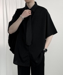 【2点セット】ネクタイ付きトロミシャツ