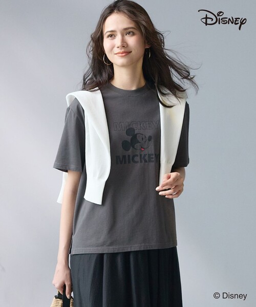 23区(ニジュウサンク)の「Mickeyデザイン Tシャツ(Tシャツ/カットソー・レディース・ホワイト系/グレー系・38)」の2枚目の写真