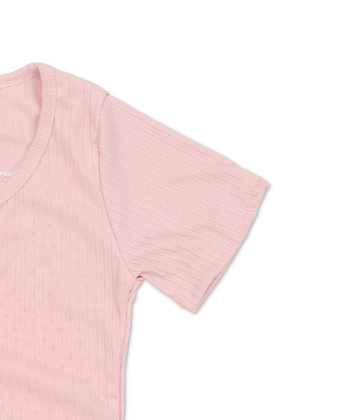 SPINNS(スピンズ)の「レイヤード風半袖カットソー/小花柄(Tシャツ/カットソー・レディース・アイボリー/サックスブルー/ピンク/ネイビー・ONESIZE)」の18枚目の写真