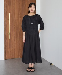 インド製 ハーフスリーブシャーリングワンピース ◆