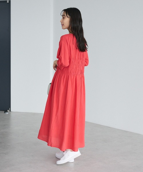 CRAFT STANDARD BOUTIQUE(クラフトスタンダードブティック)の「インド製 ハーフスリーブシャーリングワンピース ◆(ワンピース・レディース・レッド/ブラック/ストライプ・FREE)」の8枚目の写真