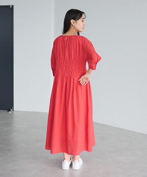 CRAFT STANDARD BOUTIQUE(クラフトスタンダードブティック)の「インド製 ハーフスリーブシャーリングワンピース ◆(ワンピース・レディース・レッド/ブラック/ストライプ・FREE)」の9枚目の写真