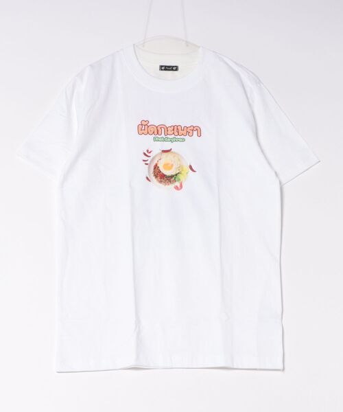 チャイハネ(チャイハネ)の「【チャイハネ】エスニックフード ガパオメンズTシャツ(Tシャツ/カットソー・メンズ・ホワイト/ベージュ・FREE)」の3枚目の写真