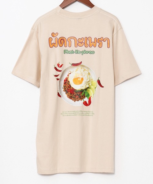 チャイハネ(チャイハネ)の「【チャイハネ】エスニックフード ガパオメンズTシャツ(Tシャツ/カットソー・メンズ・ホワイト/ベージュ・FREE)」の5枚目の写真