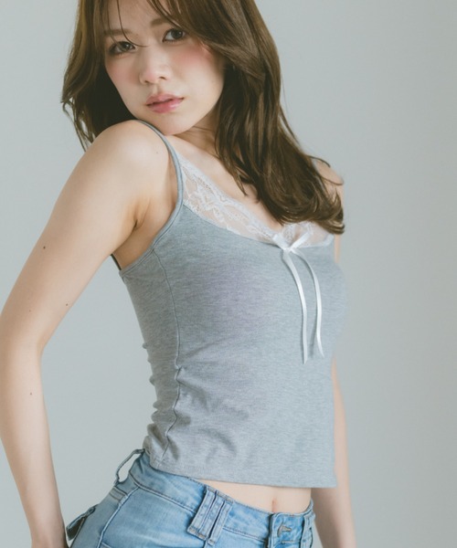 VANNIE U(ヴァニーユー)の「カップ付きレースリボンキャミソール(キャミソール・レディース・グレー/ライトブルー/ホワイト・FREE)」の22枚目の写真