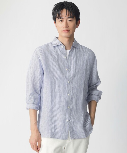 ECOALF(エコアルフ)の「ALFREDO シャツ / ALFRED LINEN STRIPES MAN(シャツ/ブラウス・メンズ・グリーン系その他/ブルー系その他4・M/L)」の7枚目の写真