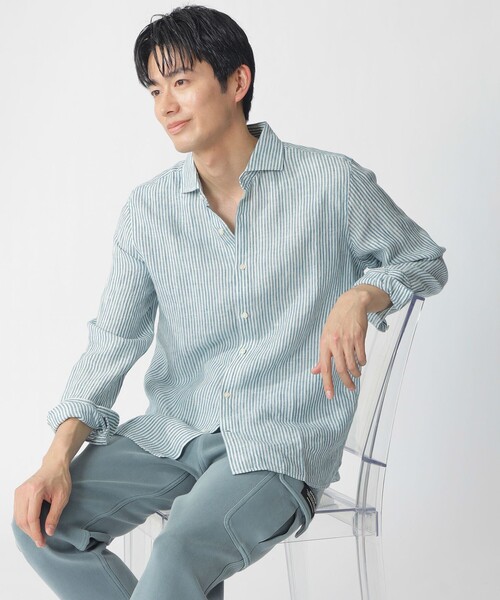ECOALF(エコアルフ)の「ALFREDO シャツ / ALFRED LINEN STRIPES MAN(シャツ/ブラウス・メンズ・グリーン系その他/ブルー系その他4・M/L)」の8枚目の写真