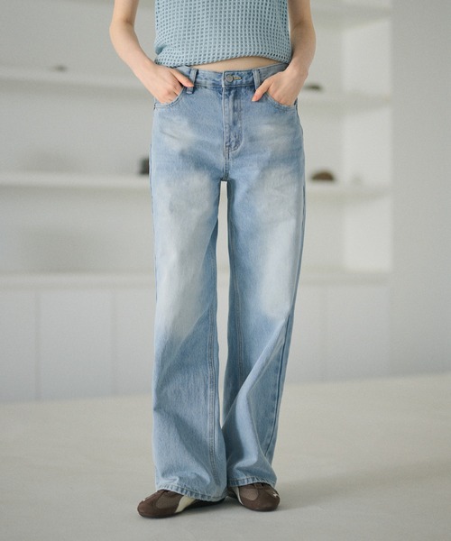 LAULEN(ローレン)の「vintage wash denim /ヴィンテージウォッシュデニム(デニムパンツ・レディース・ブルー・M/S)」の1枚目の写真