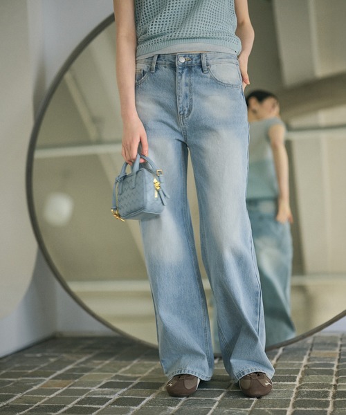 LAULEN(ローレン)の「vintage wash denim /ヴィンテージウォッシュデニム(デニムパンツ・レディース・ブルー・M/S)」の4枚目の写真
