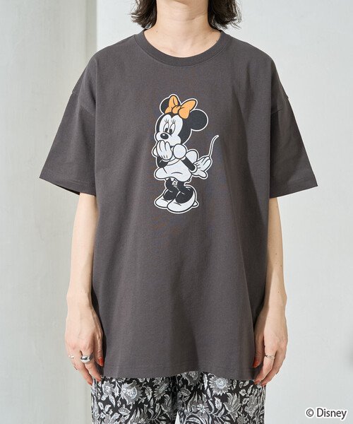 FREAK'S STORE（フリークスストア）の「限定展開　別注/Minnie Mouse/ミニーマウス/半袖 Tシャツ（Tシャツ/カットソー・レディース・ライトグレー/ブラウン/ピンク/ナチュラル/ブラック・ﾌﾘ-）」の13枚目の写真